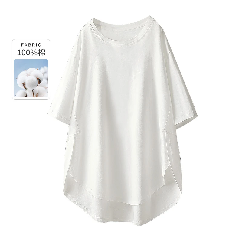 丝柏舍2025棉夏季新款女装时尚宽松休闲显瘦圆领短袖T恤S42B1244T