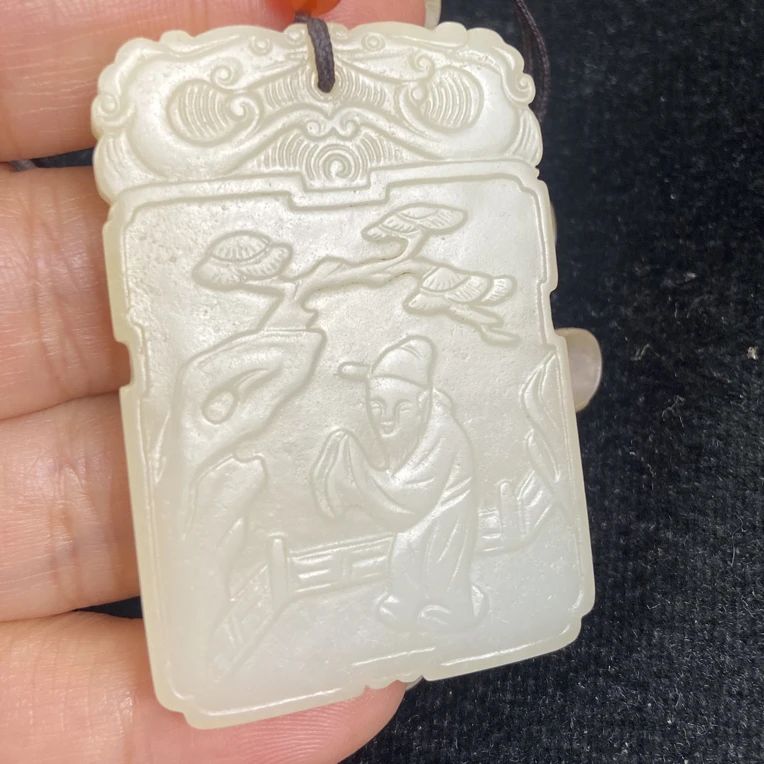 和田玉白玉挂件吊坠山水牌人物牌风景牌