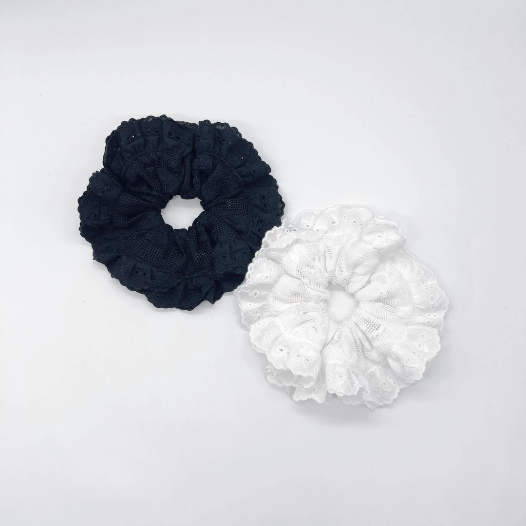 Mi33 韩代饰品 纱网刺绣花边大肠发圈 H085004