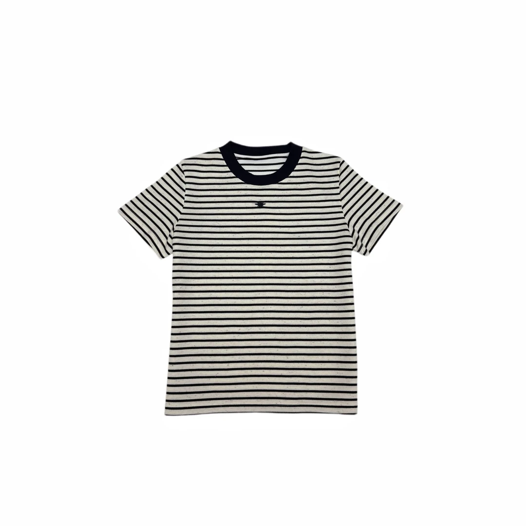 CC专柜高奢【小蜜蜂条纹】2025春夏新款针织针织时尚百搭圆领HY128