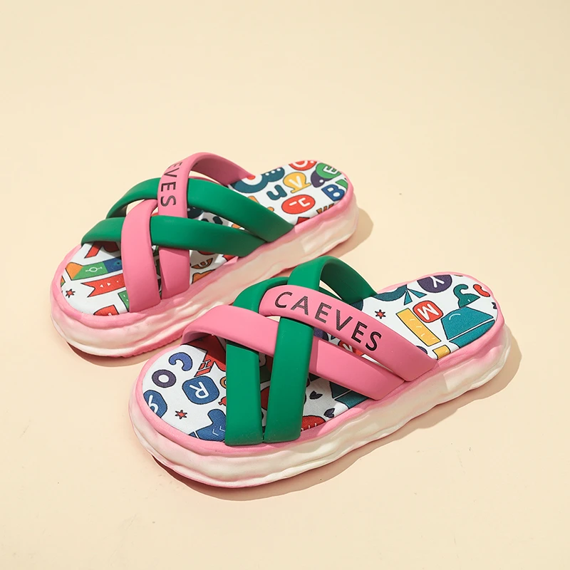 大码厚底增高外穿拖鞋女2025新款涂鸦交叉舒适休闲多巴胺凉拖夏