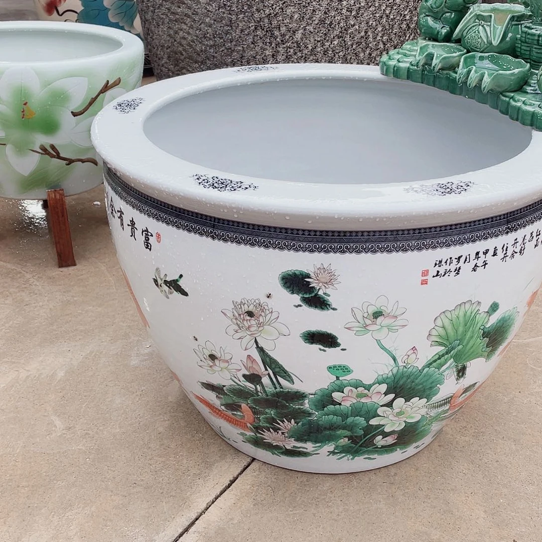 陶景德镇陶瓷鱼缸