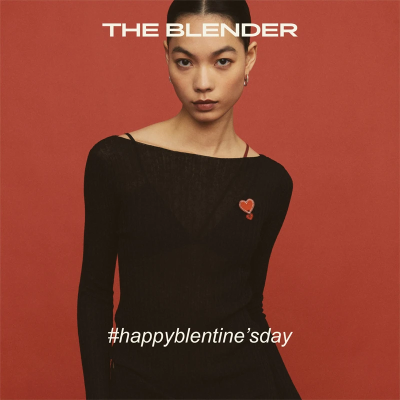 The Blender 情人节「红线」系列露背针织长袖上衣