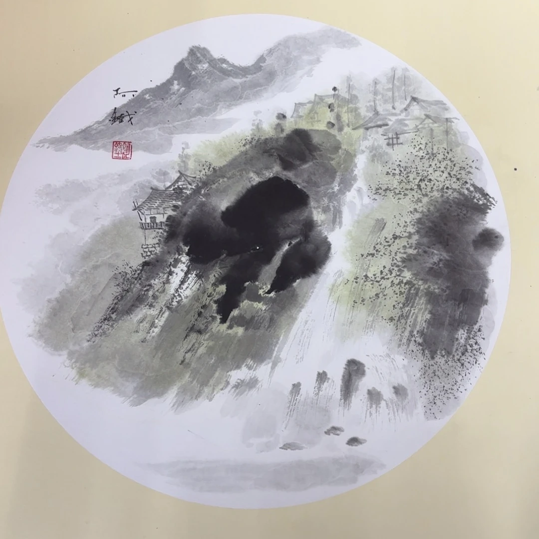 国画50斗方山水赵铁手绘赵