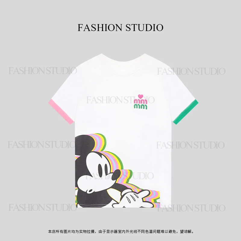 【小米】2025春夏新款刺绣百搭时尚T恤简约显瘦短袖上衣126