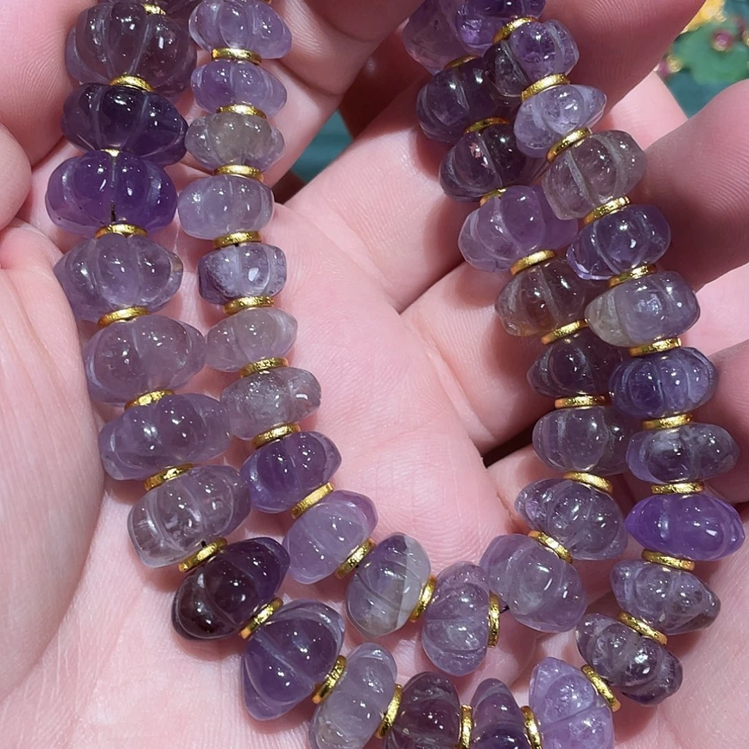 项链紫晶未镶嵌老