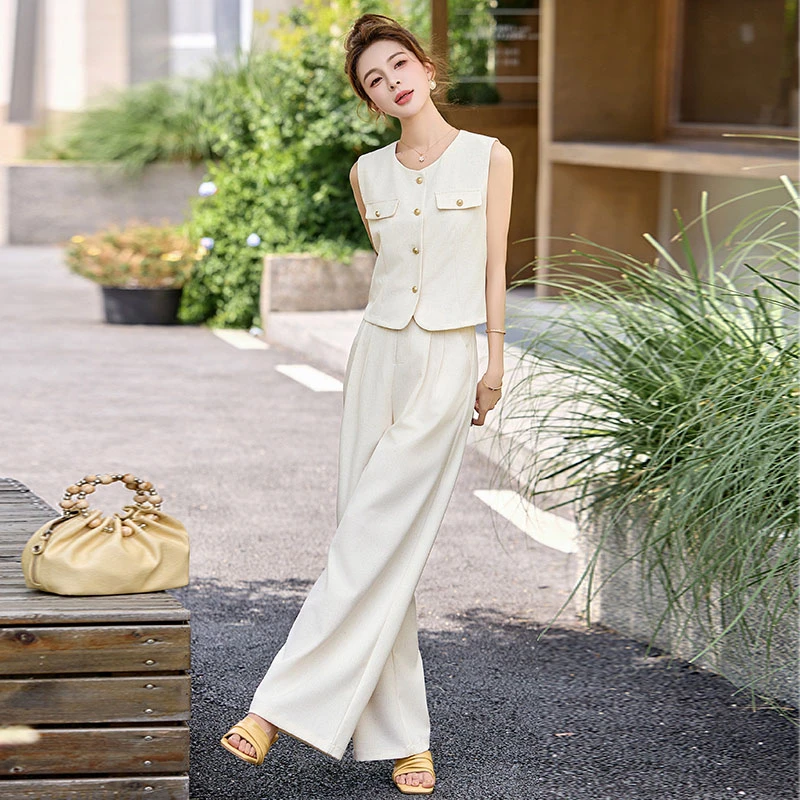 老钱风休闲风法式时尚套装短袖裤子夏季盐系显瘦气质百搭洋气