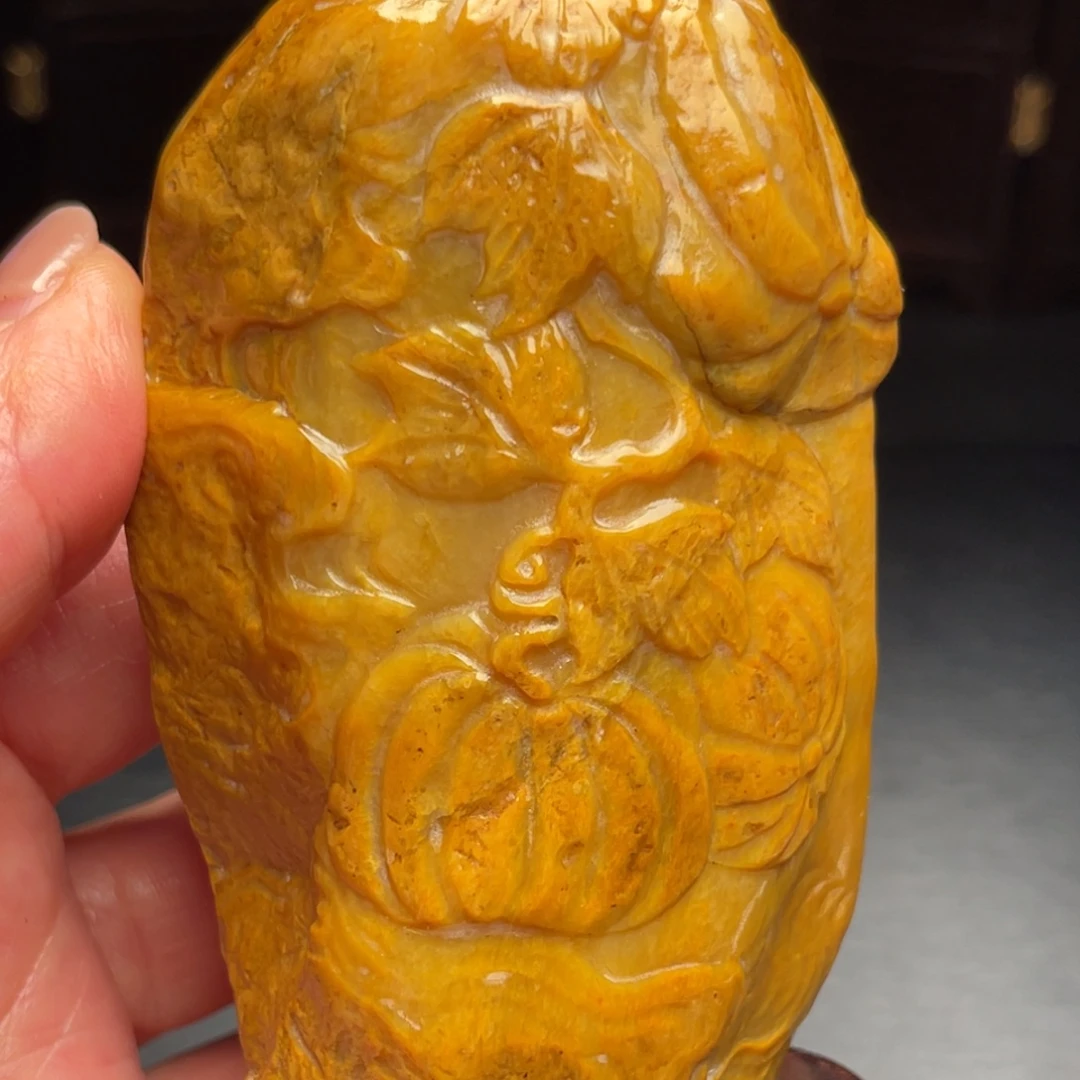 田黄石田黄石手把件印章摆件