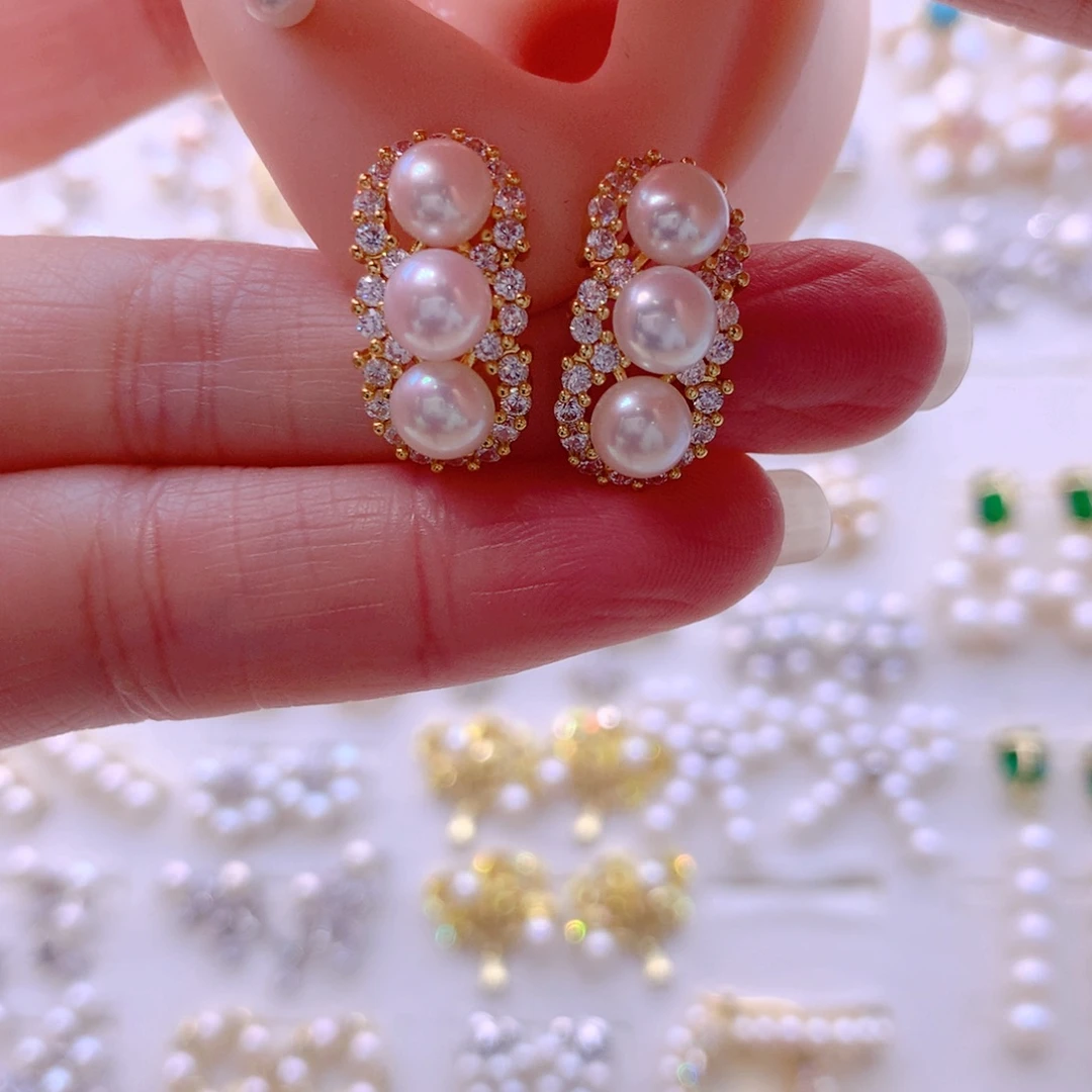 耳饰合金淡水珍珠