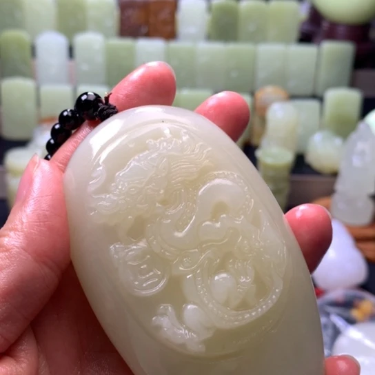 石材方解石手把件