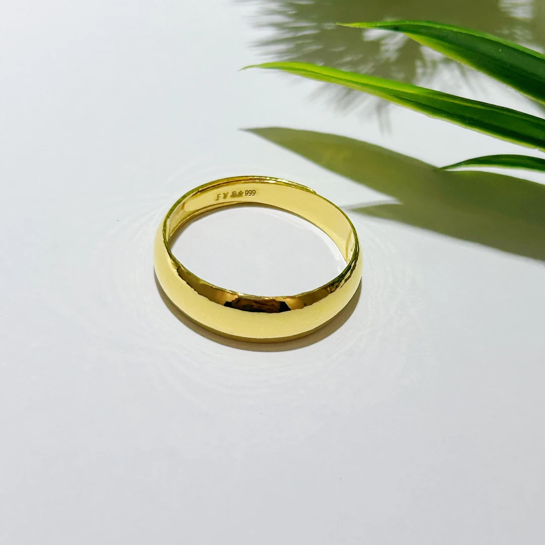 【富远黄金】足金亮面蛇肚戒指活口戒指FYJZA00011