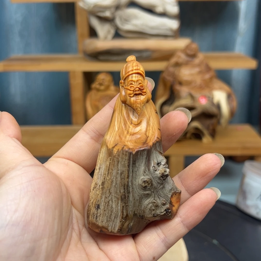 木开**。崖柏木摆件手把件