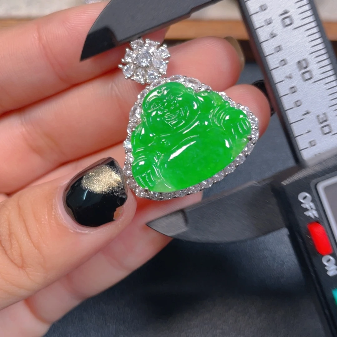 翡翠银S925镶嵌挂件gyhh