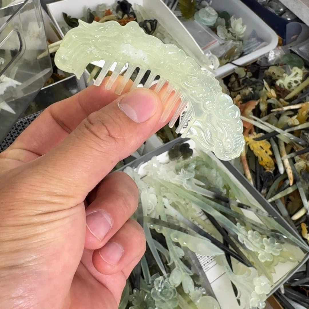 岫玉未镶嵌发饰明君玉簪就是好看