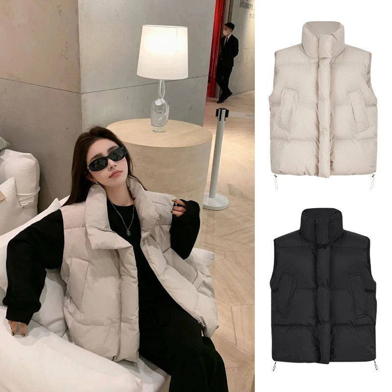 慵懒宽松立领棉服马甲冬季显瘦面包服外套