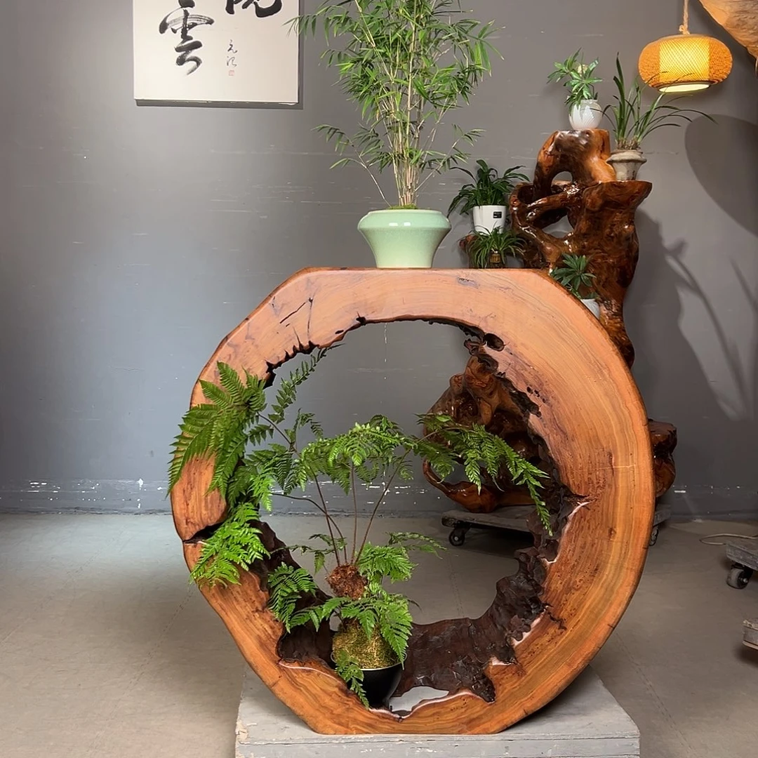 未***湖整体无拼接案台香樟木