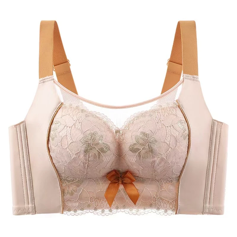 【藏红花】薄款调整型大胸显小聚拢内衣无钢圈防下垂收副乳文胸N917