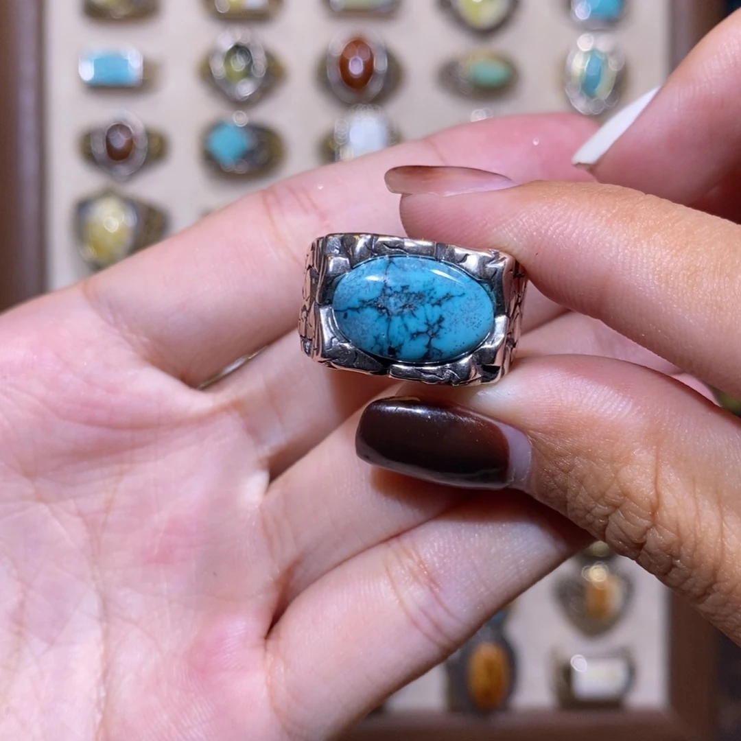 绿松石戒指银S925镶嵌M****g