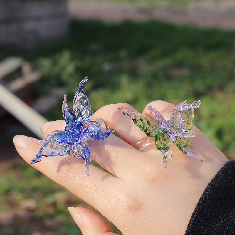 ININHOME琉璃蝴蝶戒指手工ins小众设计高级感礼物