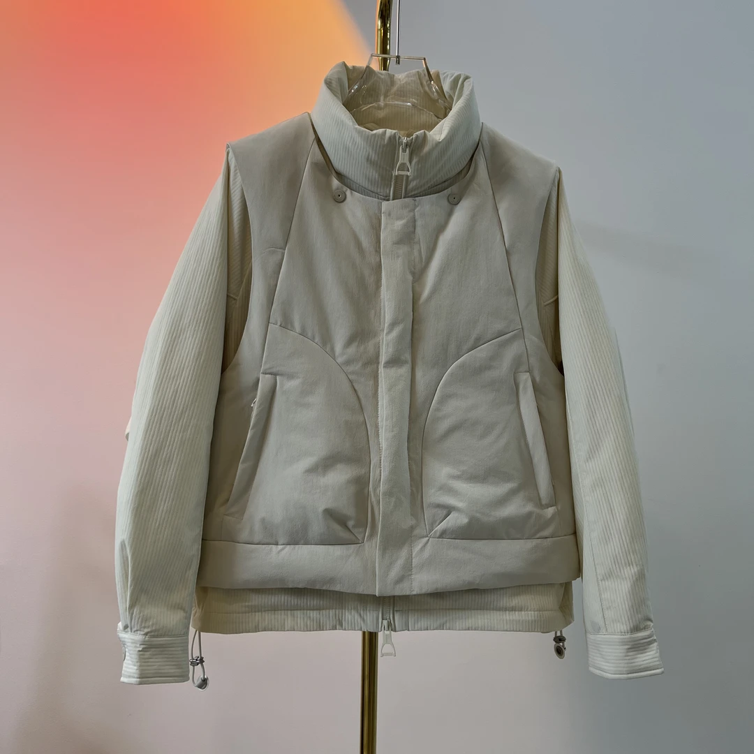 设计师款立领简约真两件保暖棉衣棉服宽松秋冬7772