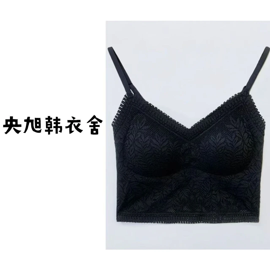 【央旭韩衣舍专属】蕾丝V领V背打底可外穿吊带背心