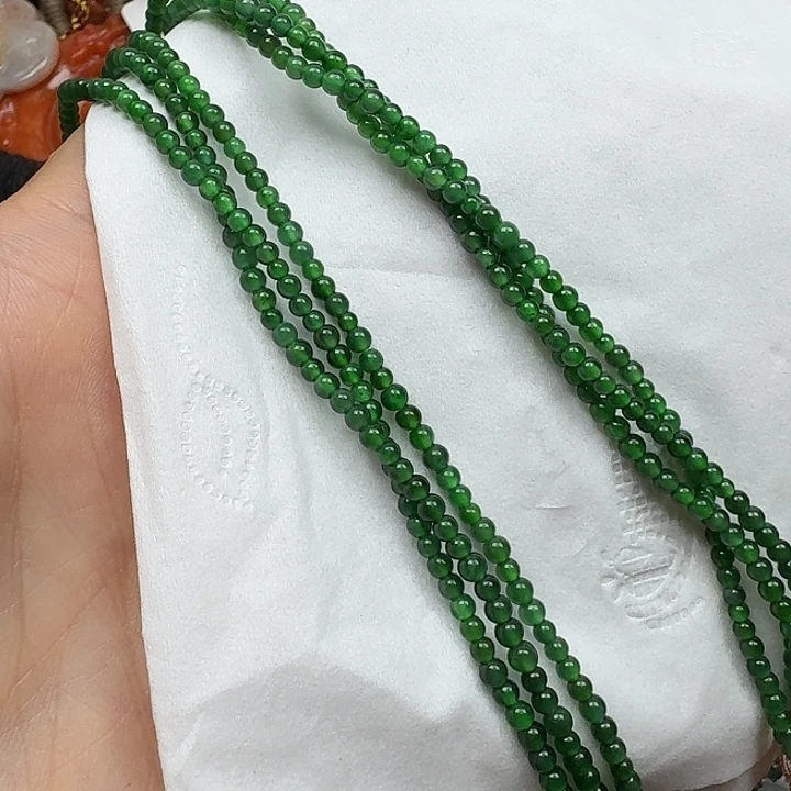 s***丛翡翠未镶嵌项链翡翠