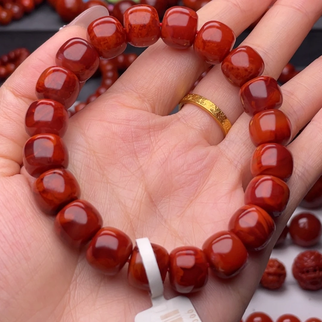 南红玛瑙未镶嵌手链11.8mm高品瓦西妖火焰老型手串