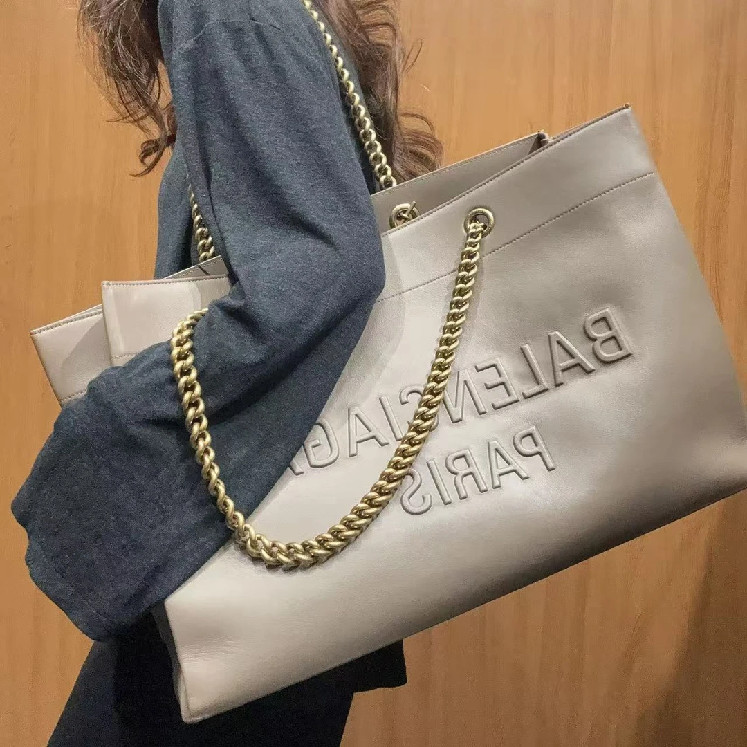 95新 Balenciaga/巴黎世家 【蕾】 45 0964 奶茶色托特包