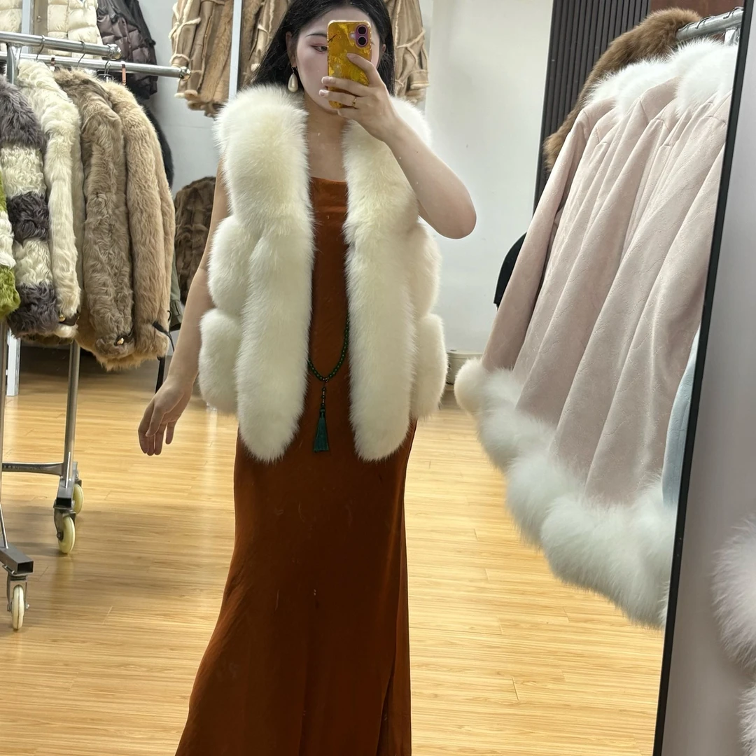 LHMknk1画报夫人高级一等品狸毛皮草马甲