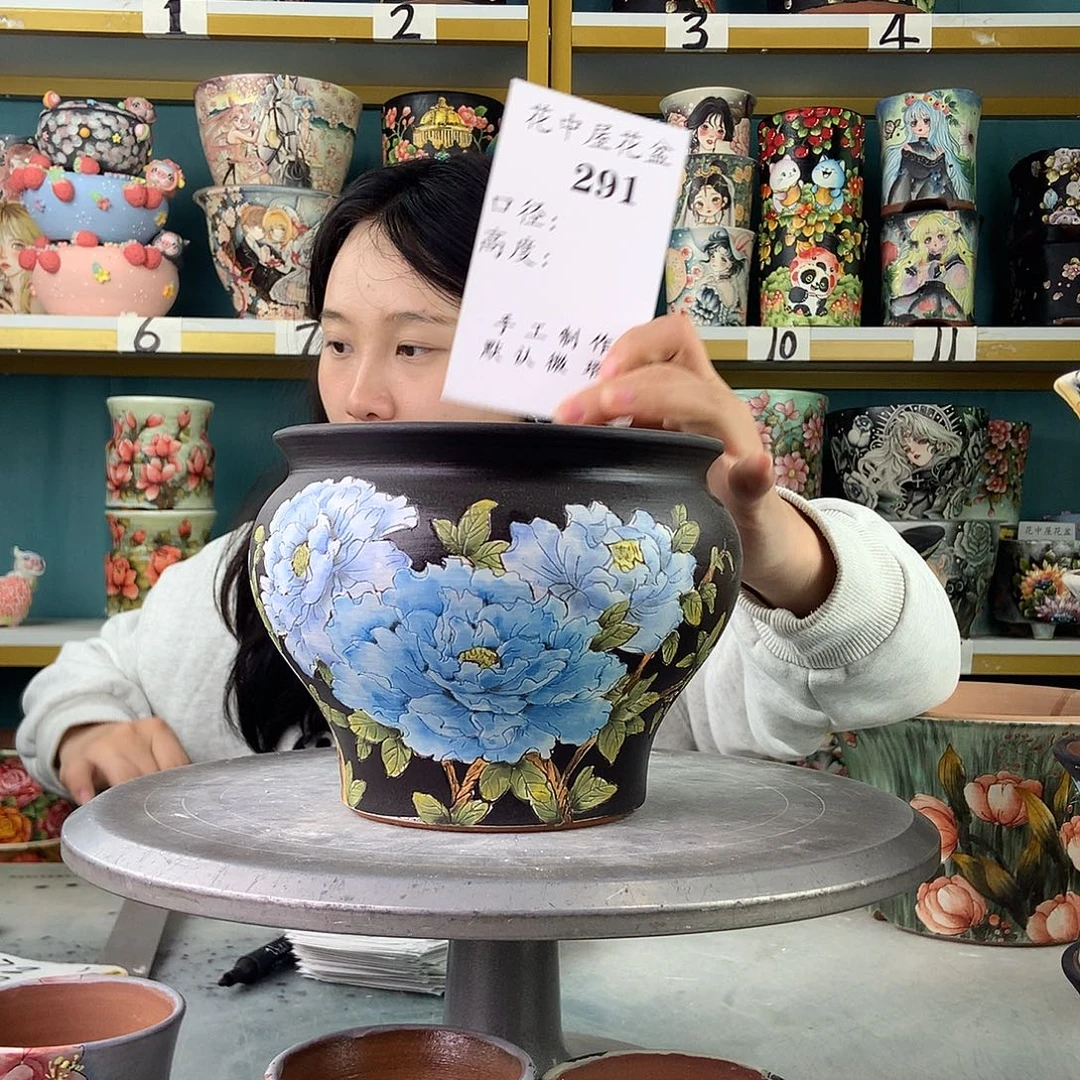 陶景德镇手工花盆291