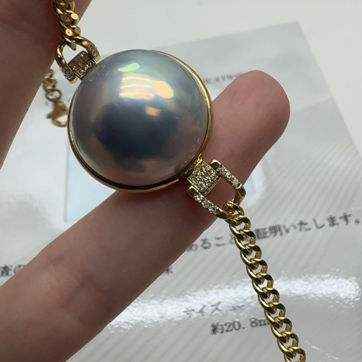 18K金镶嵌拼合珍珠（马贝珠）手绳