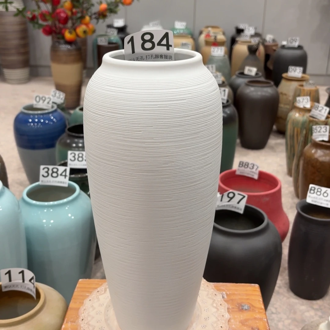 摆件184 景德镇陶瓷花瓶高34口9