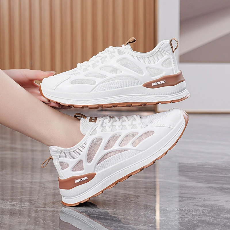 2025夏季新款网面薄款透气轻便运动女鞋百搭休闲软底软面镂空鞋子