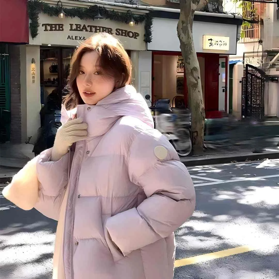 棉服女款冬季短款2025新款保暖加厚泡芙面包服小个子连帽