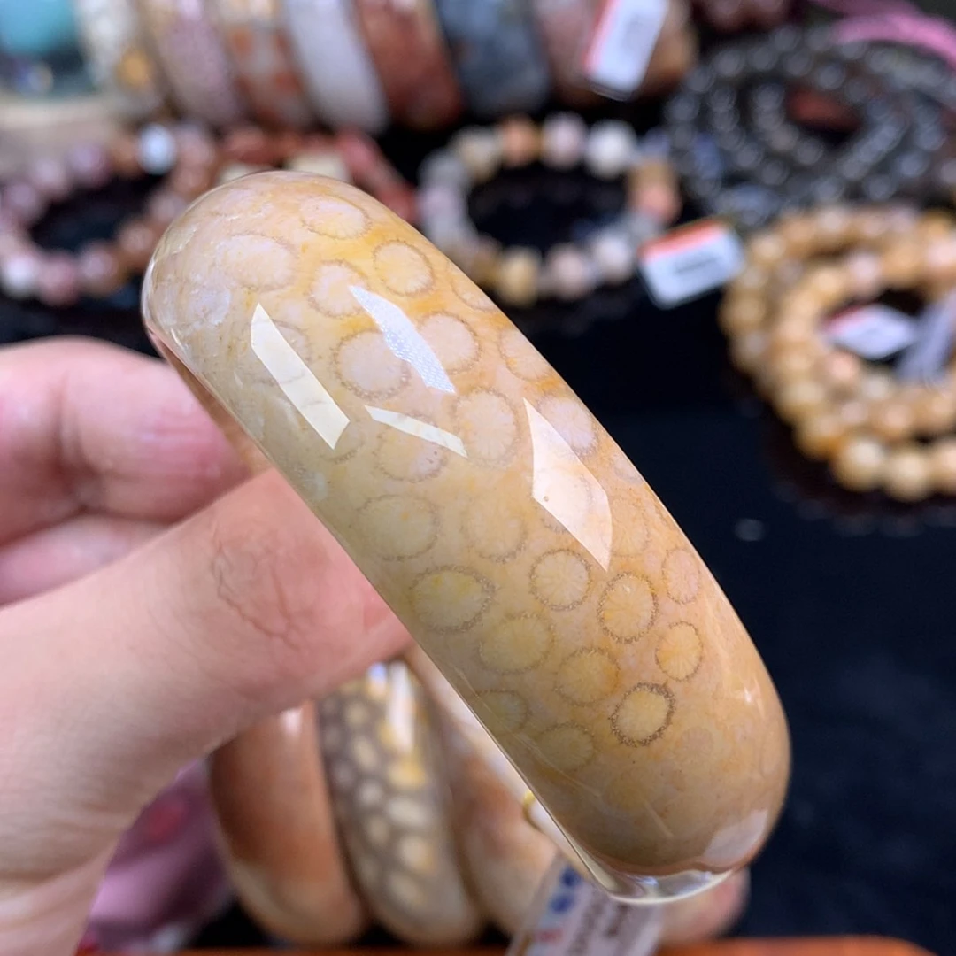 【闪购商品】颈饰未镶嵌硅化珊瑚（珊瑚玉）77号58圈豹纹