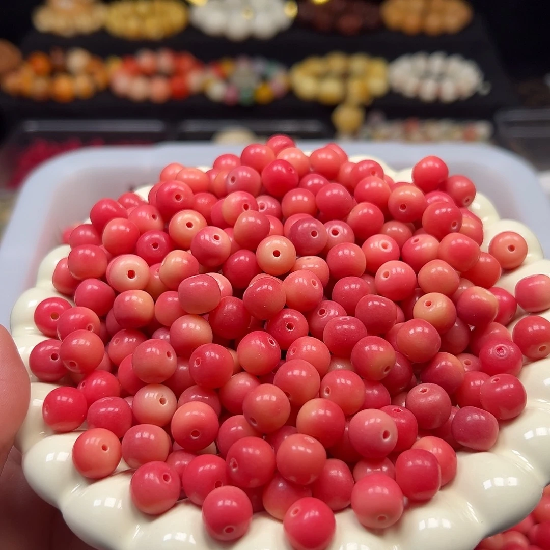 菩提根/象牙果手串500颗10✖️9蔷薇粉色苹果珠