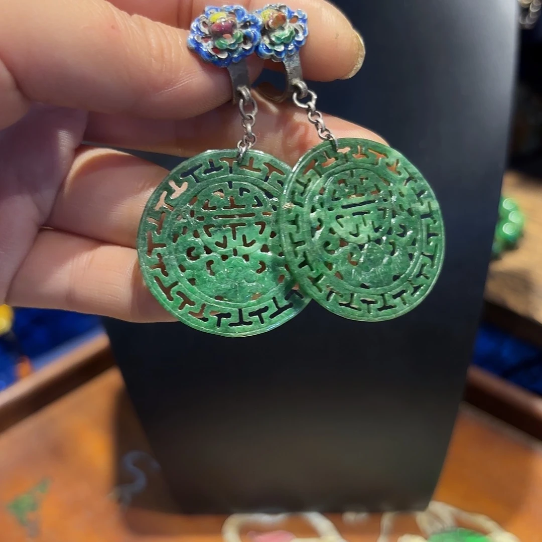 翡翠耳饰未镶嵌原创