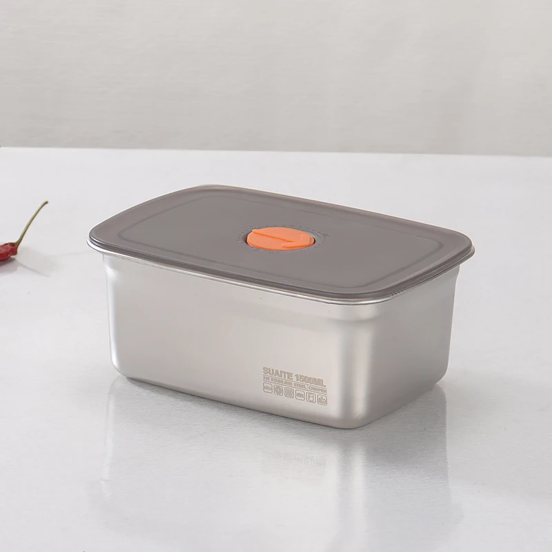 1500ml不锈钢密封保鲜盒冰箱收纳盒速冻野餐盒XZC-BT