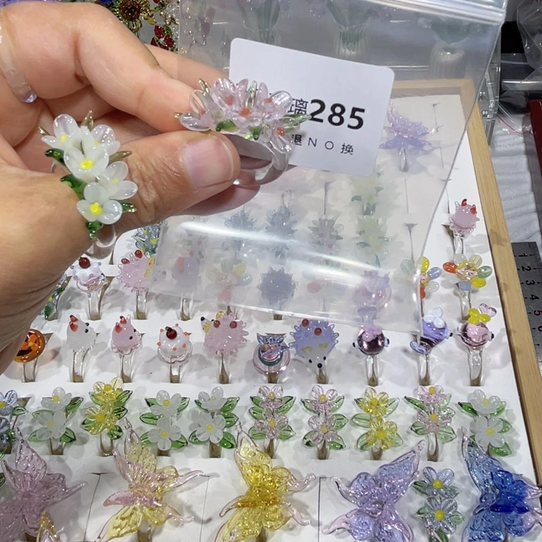 吊坠（不含链）琉璃285粉色戒指