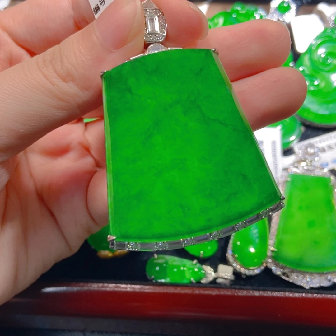 翡翠银S925镶嵌吊坠(不含链)