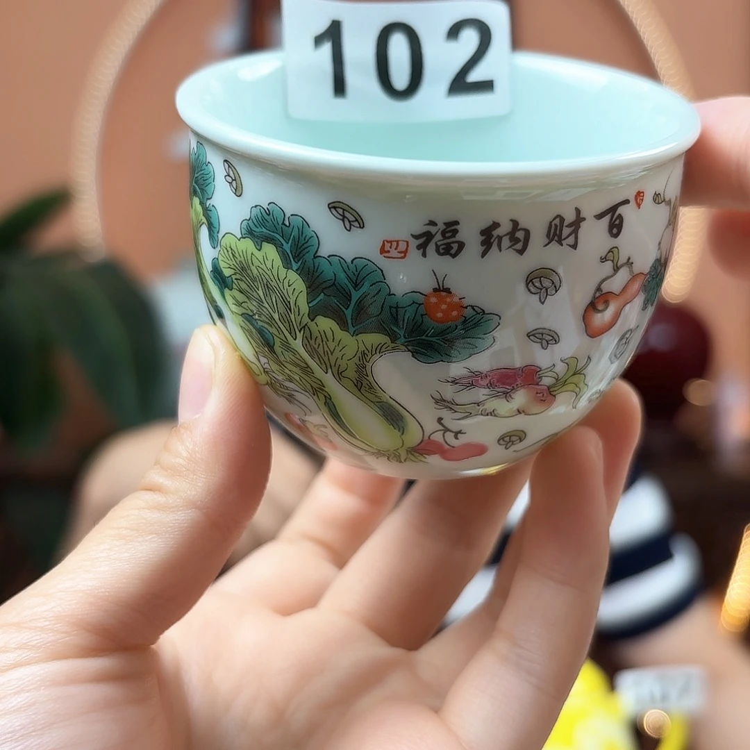 景德镇陶瓷手工白菜杯子