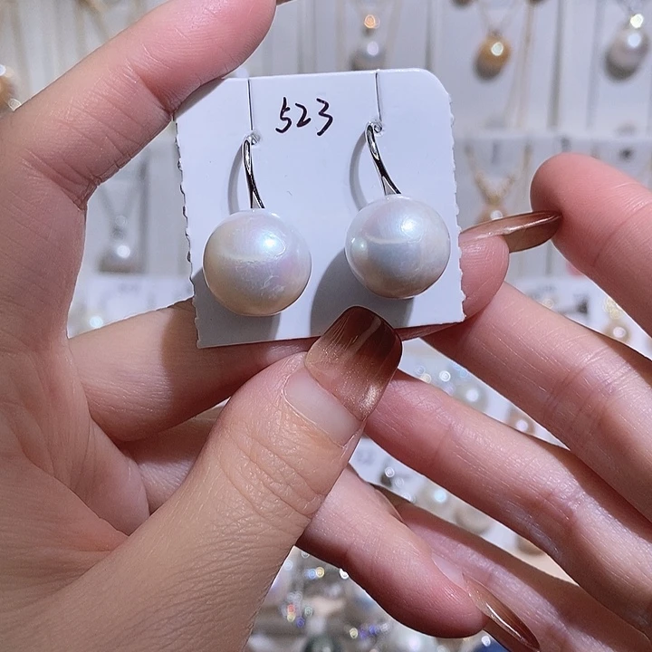 淡水珍珠耳饰未镶嵌w14.2有瑕疵