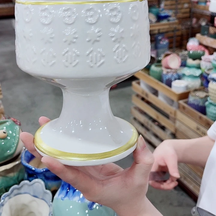 有孔，凑10元包邮陶瓷花盆发货！