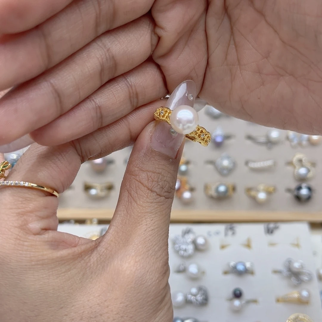 c***y合金戒指淡水珍珠