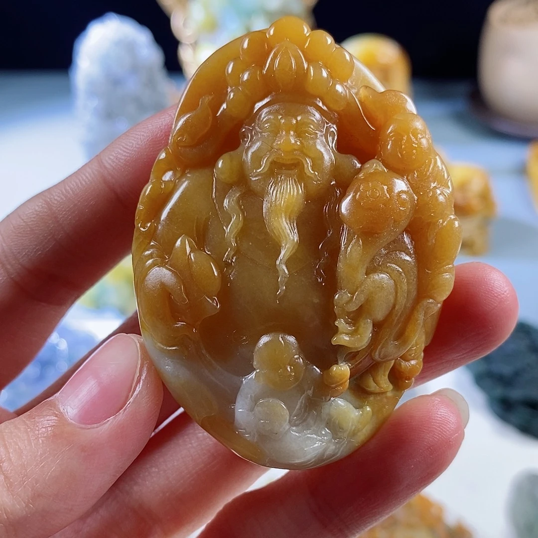 定制翡翠未镶嵌天然a货翡翠文财神