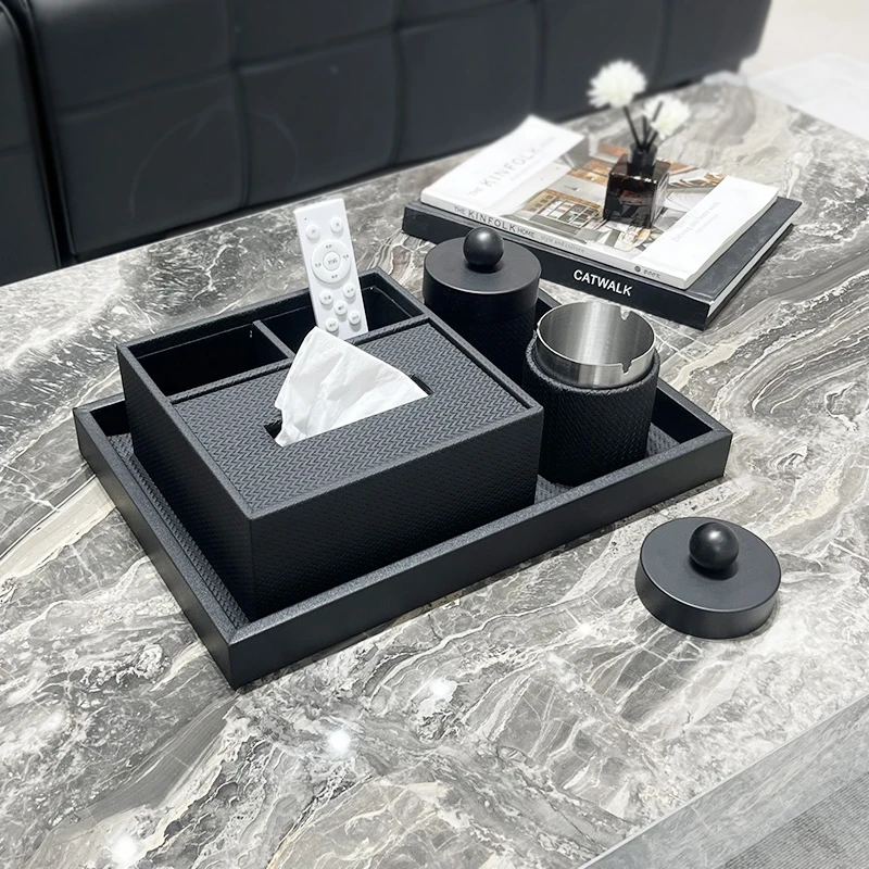 简约轻奢风皮革多功能收纳一体纸巾盒抽纸盒家用客厅茶几抽纸