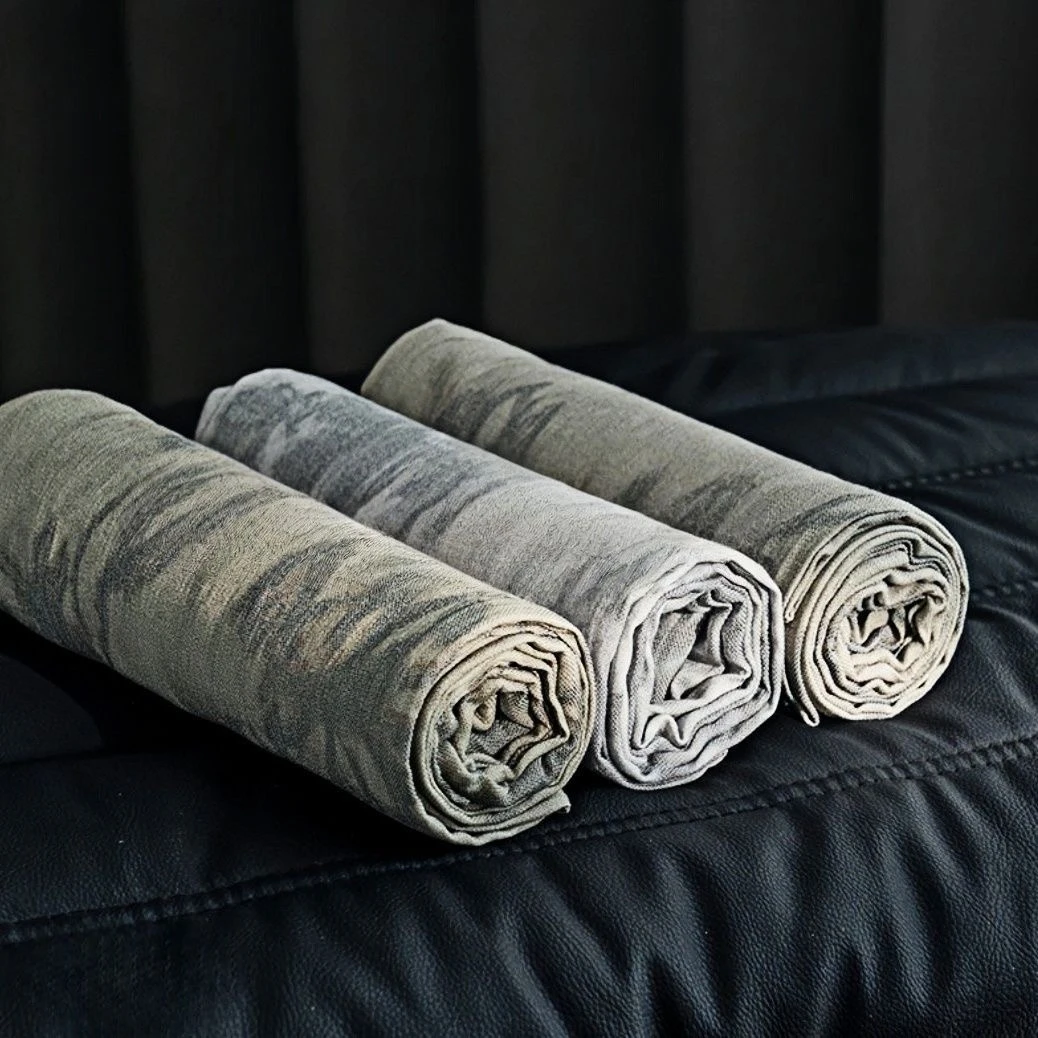 “青花瓷”老钱风凉爽混纺绸缎印花晕染阔腿休闲冰丝阔腿垂感