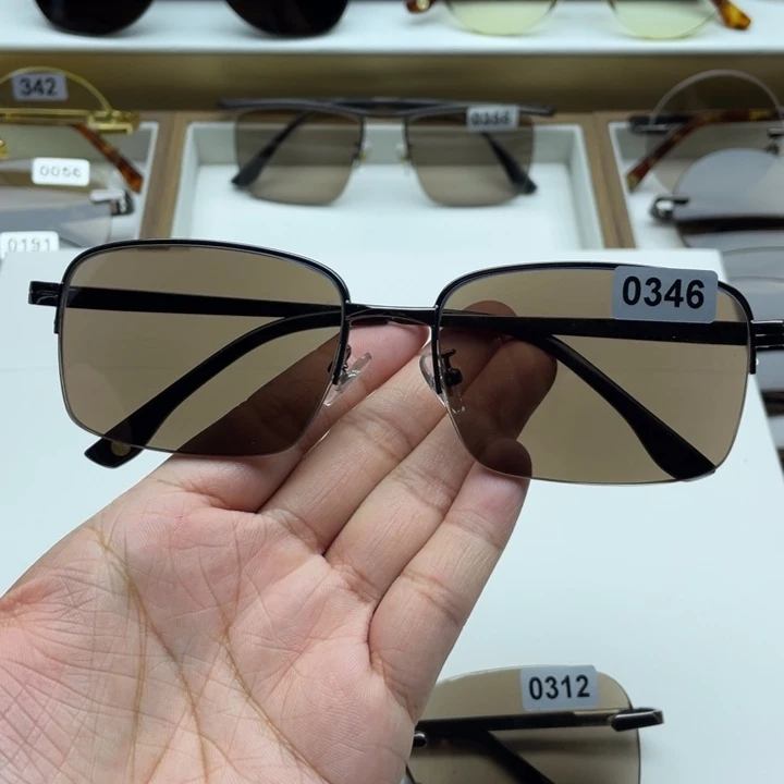 茶水晶半框眼镜 0346