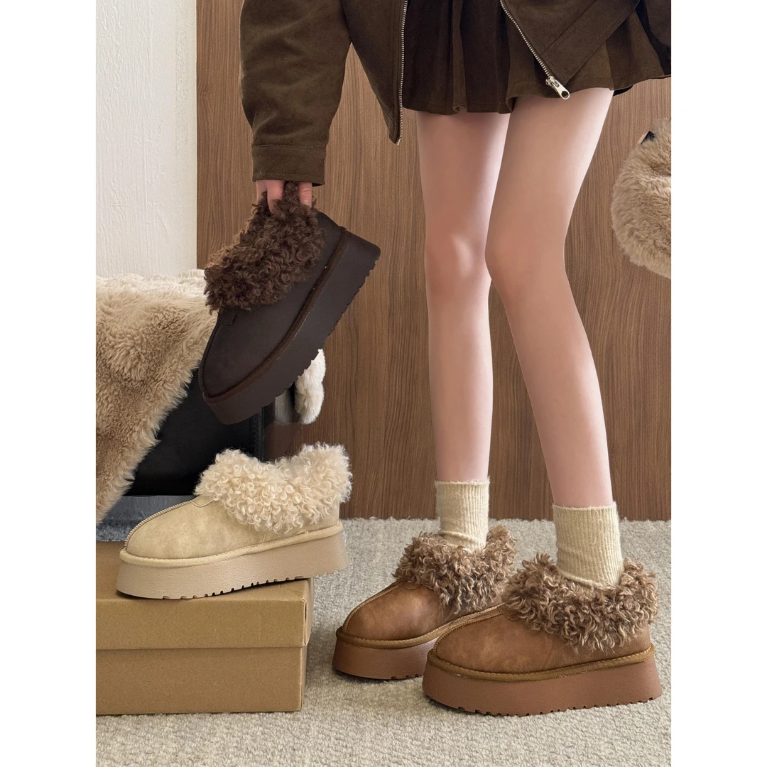 靴子女款爆款2025新款新款秋冬季厚底毛毛鞋加绒保暖鞋百搭雪地靴