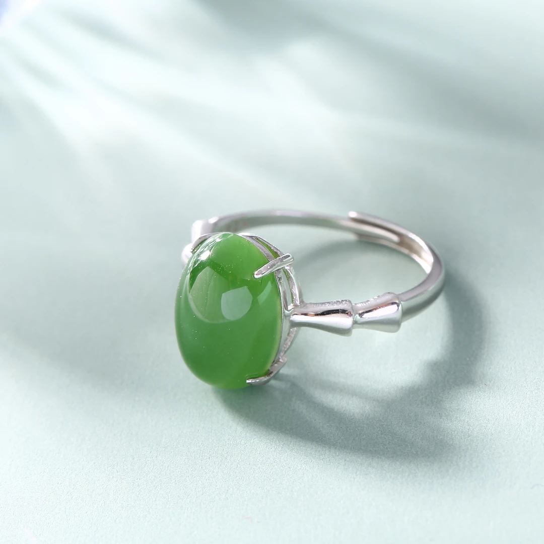 银s925和田玉戒指 骨节款式